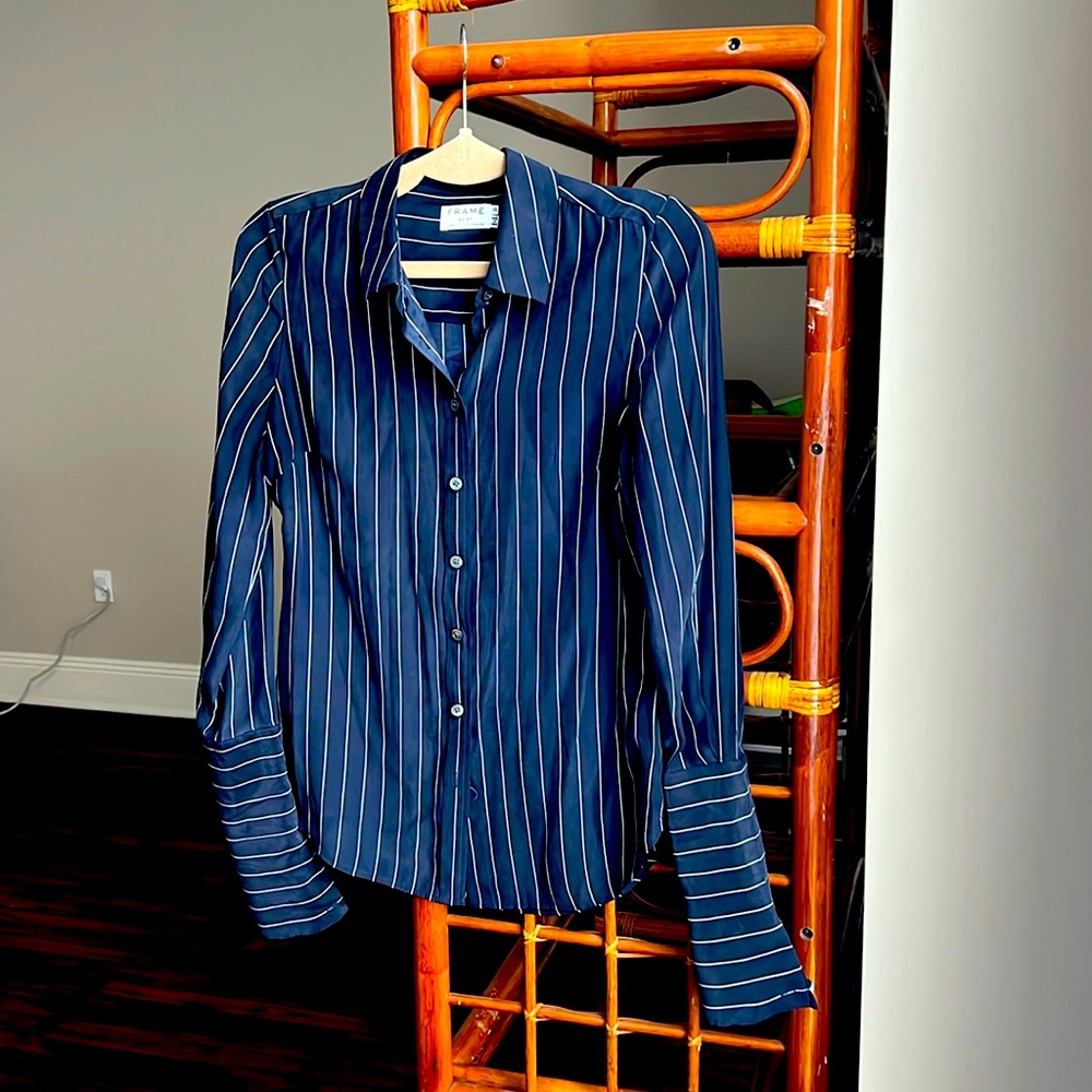 Frame Silk Pinstripe Shirt